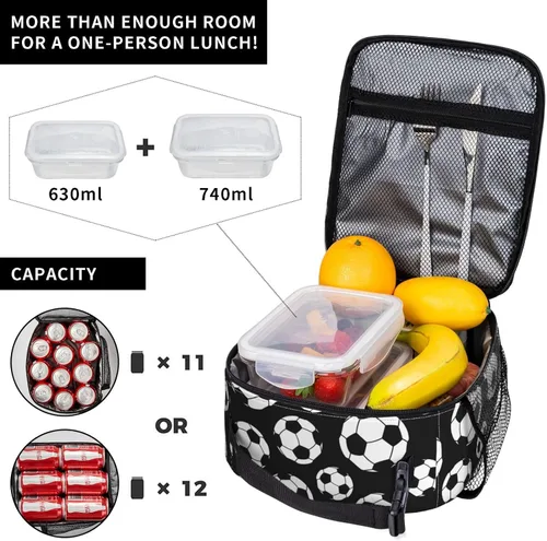 Vista 3 de Gianlaima Fiambrera aislada de fútbol americano para mujeres y hombres, bolsa de almuerzo portátil reutilizable para oficina, trabajo, viajes