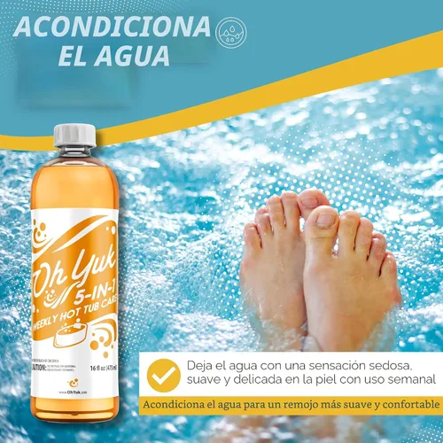 Vista 6 de Oh Yuk - Productos químicos 5 en 1 para bañera de hidromasaje, limpiador
