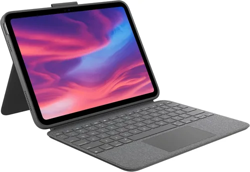 Vista 11 de Logitech Funda de teclado tipo folio resistente para iPad (10ª generación y A16) con conector inteligente y teclado duradero a prueba de derrames
