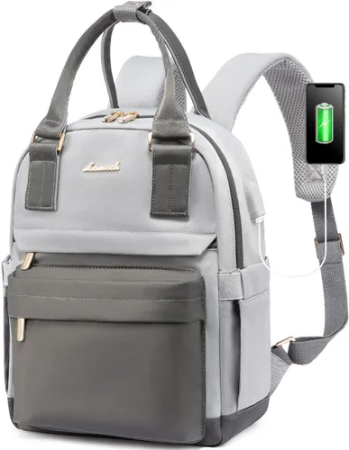 Vista 25 de LOVEVOOK Mini mochila para mujeres y niñas, elegante mochila impermeable con puerto USB, bonita mochila para la escuela, viajes, fiestas, Negro