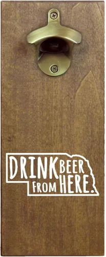 Vista 36 de Torched Drink Beer From Here - Abridor magnético de botellas de cerveza con receptor de tapa (Alabama) Abrebotellas montado en la pared imán