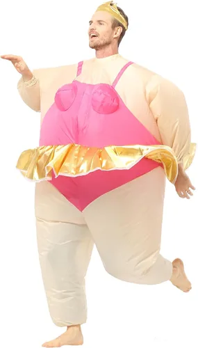 Vista 3 de Disfraz inflable de bailarina gorda para fiesta de Halloween