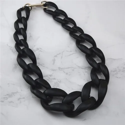 Vista 5 de Gargantilla gruesa de cuello grande con cuentas acrílicas de moda, gargantilla de eslabones para mujer, regalos
