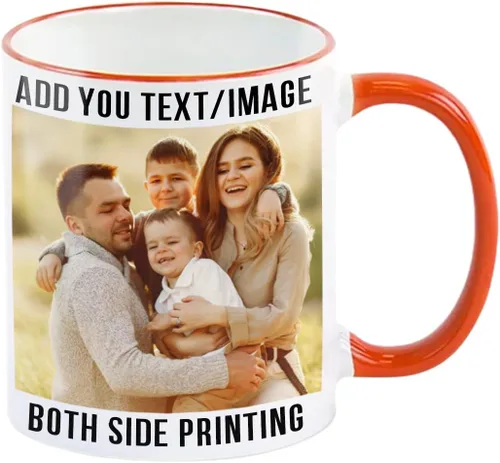 Vista 21 de Taza de café personalizada, regalo personalizado, taza de cerámica con foto, imágenes o texto, novedad de tazas personalizadas, perfecta para rojo