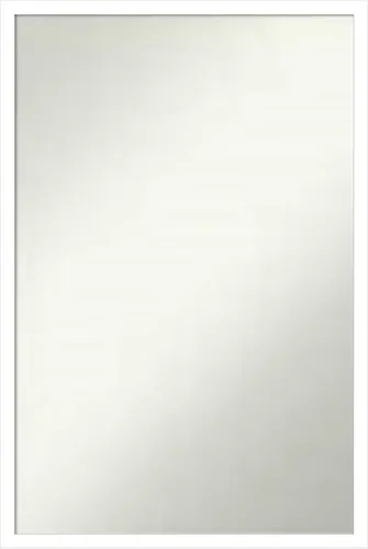 Vista 319 de Amanti Art Espejo de baño blanco para sobre el fregadero, 22 x 45 pulgadas, espejo de tocador rectangular blanco Lucie, marco de madera moderno