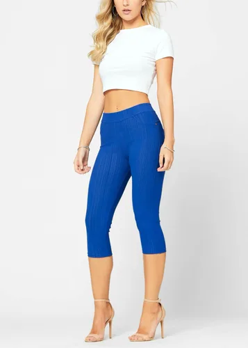 Vista 4 de Leggings de mezclilla de cintura alta, suaves y elásticos para mujer, hechos de una mezcla elástica de algodón