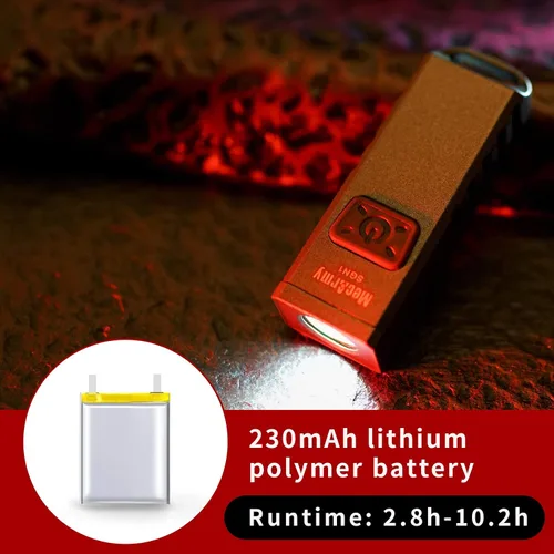 Vista 6 de MecArmy SGN1 Mini llavero recargable USB EDC Flahlight, XP-G2 S5 LED con 530 lúmenes, cuatro modos de iluminación más un llavero estroboscópico