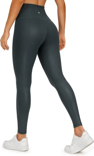 Vista 2 de CRZ YOGA Butterluxe Matte Faux Leather Leggings for Women 28" - High Waisted Stretch Ankle Leather Pants Pleather Tights