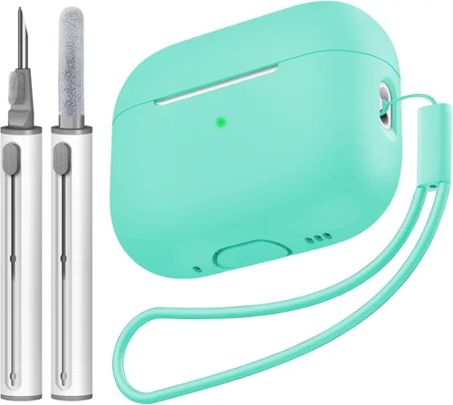 Vista 21 de Compatible con Airpods Pro 2 Case, Funda Protectora de Piel de Silicona Suave con Kit de Limpieza y Cordón Compatible para AirPod Pro de 2ª