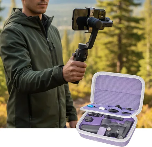 Vista 9 de Funda rígida EVA cardán para DJI Osmo Mobile 8/7P/7, púrpura