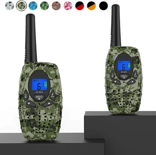 Vista 10 de Walkie Talkies para adultos, Topsung M880 FRS Radio bidireccional de largo alcance con clip para cinturón VOX/Talky de mano con 22 canales 3 millas