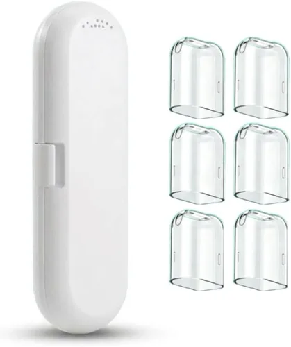 Vista 8 de Funda de viaje para cepillo de dientes compatible con cepillo de dientes eléctrico Philips Sonicare y 6 fundas reutilizables para cabezales