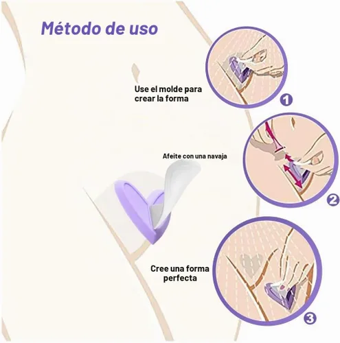 Vista 3 de Plantillas de pelo púbico para mujer, plantilla de afeitado para mujer, recortadora de pelo púbico íntimo con 7 formas, perfectas para modelar