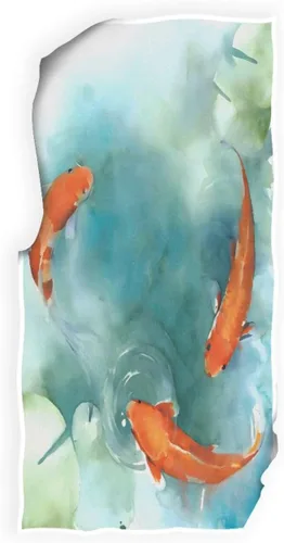 Vista 5 de ALAZA Paños de lavado de toallas de mano ultra suaves japoneses con diseño de pez en el estanque para baño, hotel, gimnasio, spa, playa y ejercicio