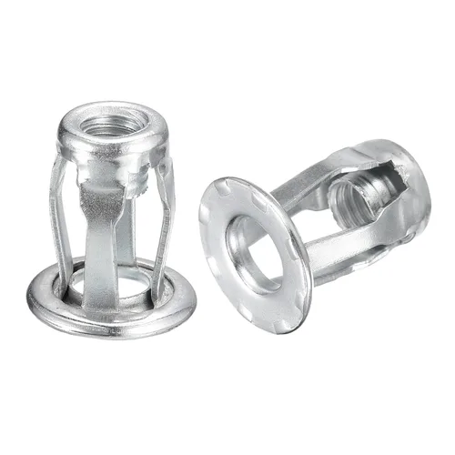 Vista 10 de uxcell Tuercas de gato M5, 5 tuercas roscadas de acero al carbono para metal fino, longitud de 0.724 in