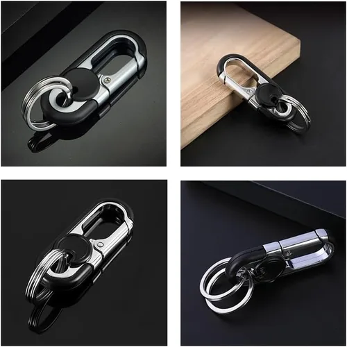 Vista 6 de CHRIS GOOD 2 llaveros de coche para hombre, llavero creativo personalizado de acero inoxidable para hombres, llavero de metal resistente