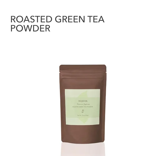 Vista 2 de Hojicha Powder - Polvo de té verde tostado japonés Sabor suave y tostado Bajo en cafeína Perfecto para lattes, hornear y postres Vegano, sin