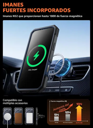 Vista 6 de SUPCASE Funda para iPhone 17 Pro Max (UBGrip Pro), [protector de pantalla de vidrio templado integrado y soporte] [cubierta de control de cámara]