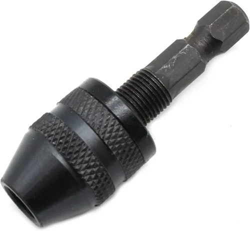 Vista 4 de TMAX Adaptador de mandril sin llave de plata vástago hexagonal de 1/4 pulgadas a broca convencional o microtamaño 1/32 pulgadas a 1/4 pulgadas