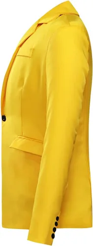 Vista 31 de YUNCLOS Chaqueta blazer casual de 1 botón con solapa con muescas para hombre