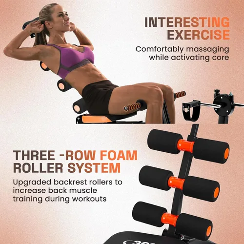 Vista 9 de YOXIER Máquina AB para entrenamiento de estómago, máquina multifuncional ajustable para entrenamiento corporal total, equipo de ejercicio abdominal