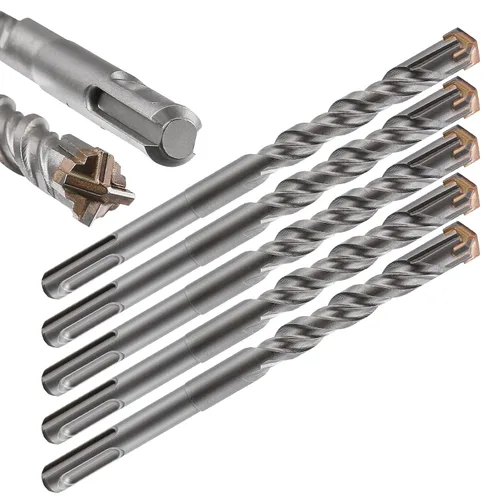 Vista 9 de Wensilon Broca para hormigón, 1 unidad, 1 pulgada x 10 "-8 pulgadas, material de carburo de doble rosca de tipo cruzado, adecuado para hormigón