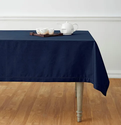 Vista 9 de Solino Home Mantel de lino de algodón, dobladillo blanco, 52 x 52 pulgadas