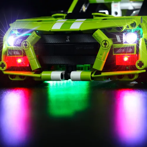 Vista 9 de VONADO Kit de luces LED compatible con Lego Technic Ford Mustang Shelby GT500 42138, iluminación de bricolaje para Mustang 42138