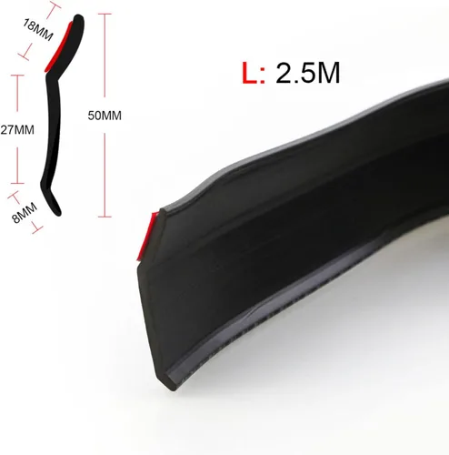 Vista 2 de Protector de Parachoques Delantero de Coche Autoadhesivo Divisor Automático Alerón de Falda de Carrocería Borde de Parachoques de Goma Moldura