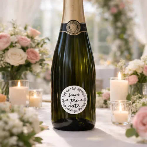Vista 4 de 120 paquetes de adhesivos para guardar la fecha de boda, sellos redondos de 4 cm para sobres de invitación, etiquetas elegantes de boda