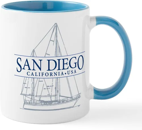 Vista 15 de CafePress I Love San Diego - Taza de café de cerámica (11.0 fl oz)