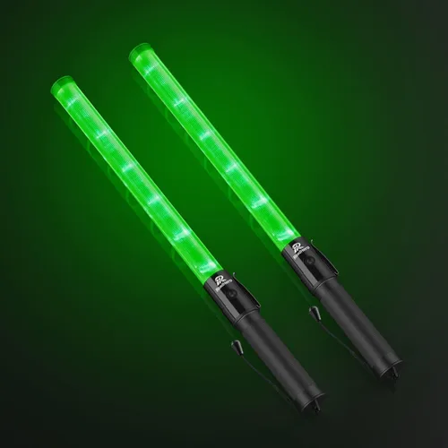 Vista 9 de RoadHero 1 paquete de varitas de tráfico de 21 pulgadas, bastón de control de tráfico LED verde, varita de luz de seguridad nocturna con 2 modos