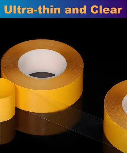 Vista 2 de Cinta adhesiva ultrafina de doble cara de 1/2 pulgada por 66 pies, cinta adhesiva de dos lados con adhesivo transparente, para manualidades, álbumes