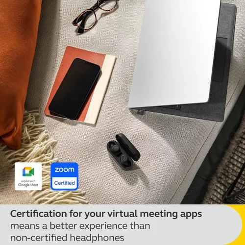 Vista 6 de Jabra Evolve2 - Auriculares inalámbricos con Bluetooth con cancelación activa de ruido y tecnología de voz multisensor, certificados para funcionar