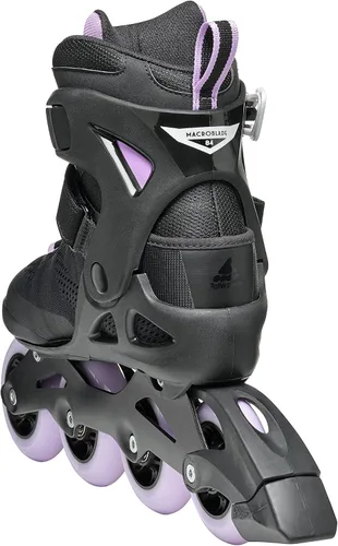 Vista 6 de Rollerblade Macroblade 84 Patines en línea para mujer, color negro y lavanda, patines en línea de rendimiento