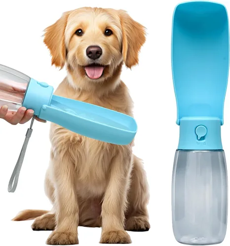 Vista 14 de Botella de agua para perros, cuenco de agua de viaje para cachorros, dispensador de agua portátil a prueba de fugas para cachorros, botella de agua