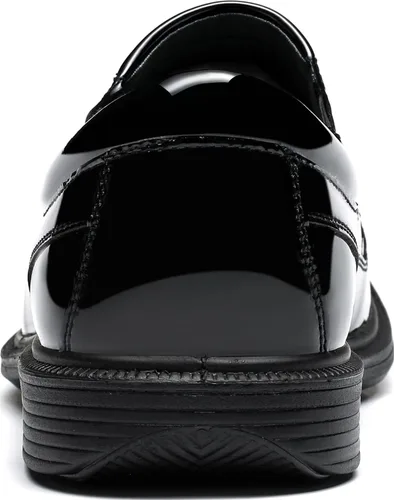 Vista 4 de Mocasines casuales sin cordones para hombre, zapatos elásticos con punta cuadrada, zapatos de vestir de boda, zapatos de lujo para oficina