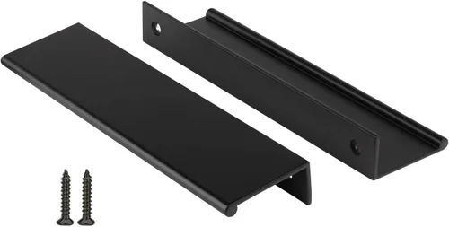 Vista 19 de Peaha Paquete de 10 manijas de gabinete de cocina de 1-5/16 pulgadas, tiradores negros para cajones de tocador, borde de puerta, tiradores de dedo