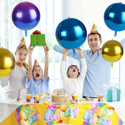 Vista 5 de Globos metálicos grandes de oro rosa de 15 pulgadas, paquete de 6 globos de tereftalato de polietileno, guirnalda de globos, globos de aluminio