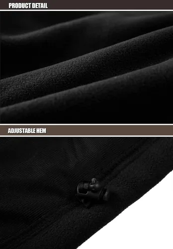 Vista 7 de TACVASEN Chaqueta de forro polar para hombre, chaqueta de invierno con cremallera completa, chaqueta táctica ligera, abrigos de senderismo al aire