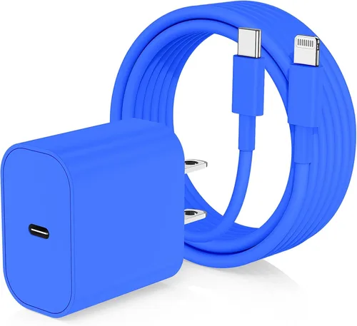 Vista 12 de Cargador de iPhone de carga rápida, enchufe de bloque de cargador de pared tipo C y cable USB C a Lightning de 10 pies de largo, caja de ladrillos