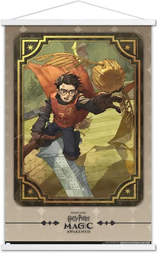 Vista 19 de Trends International Harry Potter: Magic Awakened - Póster de pared de Harry Quidditch, 22.4 pulgadas de largo x 14.7 pulgadas, versión enmarcada