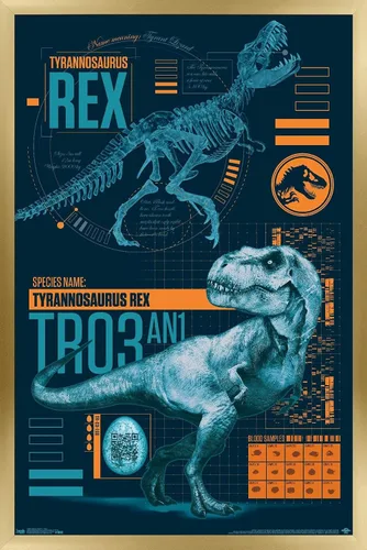 Vista 9 de Trends International Jurassic World: Fallen Kingdom - Póster de pared T-Rex, 14.725 x 22.375 pulgadas, versión enmarcada de madera de granero