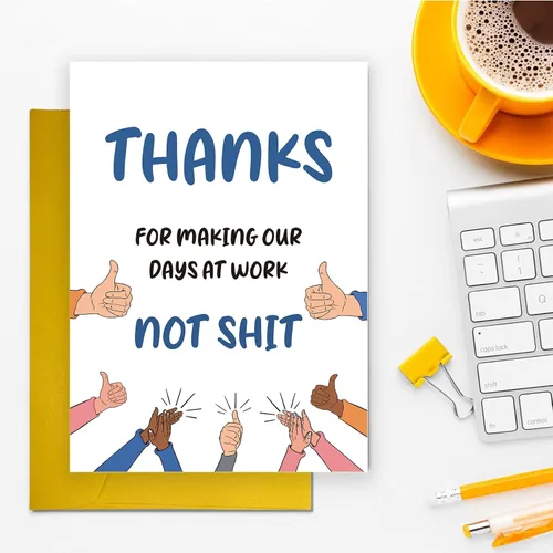Vista 2 de UUEFKTN Divertidas tarjetas de agradecimiento para jefe gerente compañero de trabajo, divertida tarjeta del día del jefe, divertida tarjeta