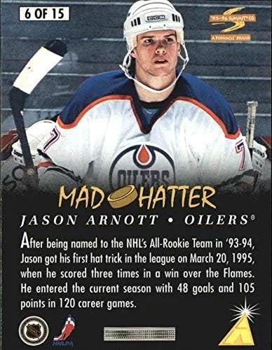 Vista 2 de 1995-96 Summit Mad Hatters #6 Jason Arnott NHL Hockey Trading Card