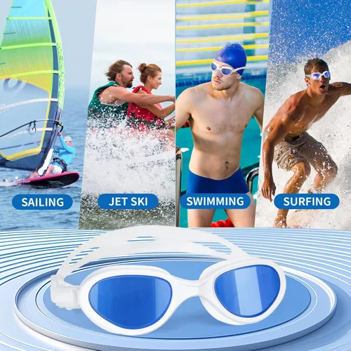 Vista 7 de Body+ Gafas de natación, gafas de natación de visión amplia para adultos, hombres y mujeres, antivaho sin fugas, transición o lentes polarizados