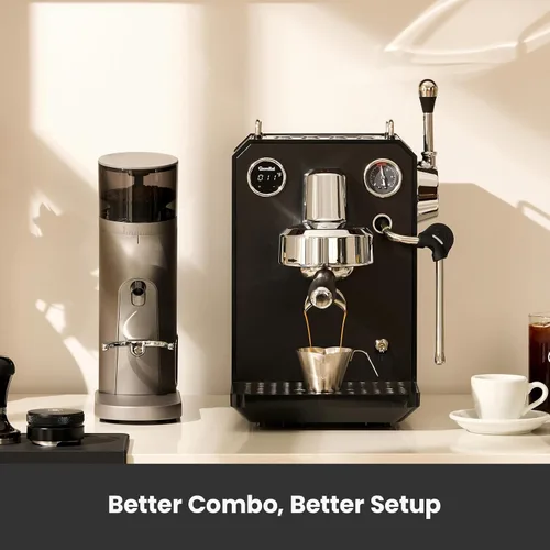 Vista 2 de Gemilai Owl G3006 - Máquina de café expreso para el hogar, control de temperatura PID y cabezal de grupo comercial de 2.283 in, cafetera de acero