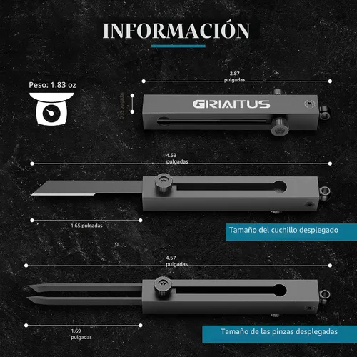 Vista 5 de EDC Cuchillo de Bolsillo 2 en 1 Llavero Pinzas de Precisión Multiherramienta Cortador de Cajas Retráctil Multi Herramienta Cuchillo Utilitario