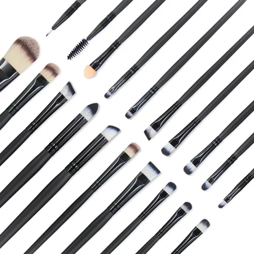 Vista 2 de Juego EmaxDesign de brochas para maquillaje profesional de 20 piezas, para rostro, sombra de ojos, base, rubor, polvos y cremas líquidas