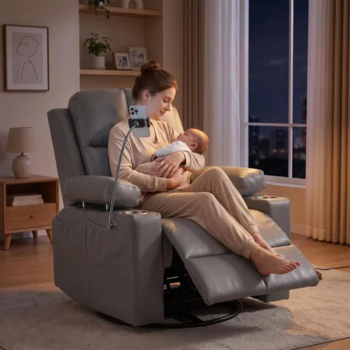Vista 8 de Silla reclinable eléctrica para guardería, silla mecedora eléctrica con Gris